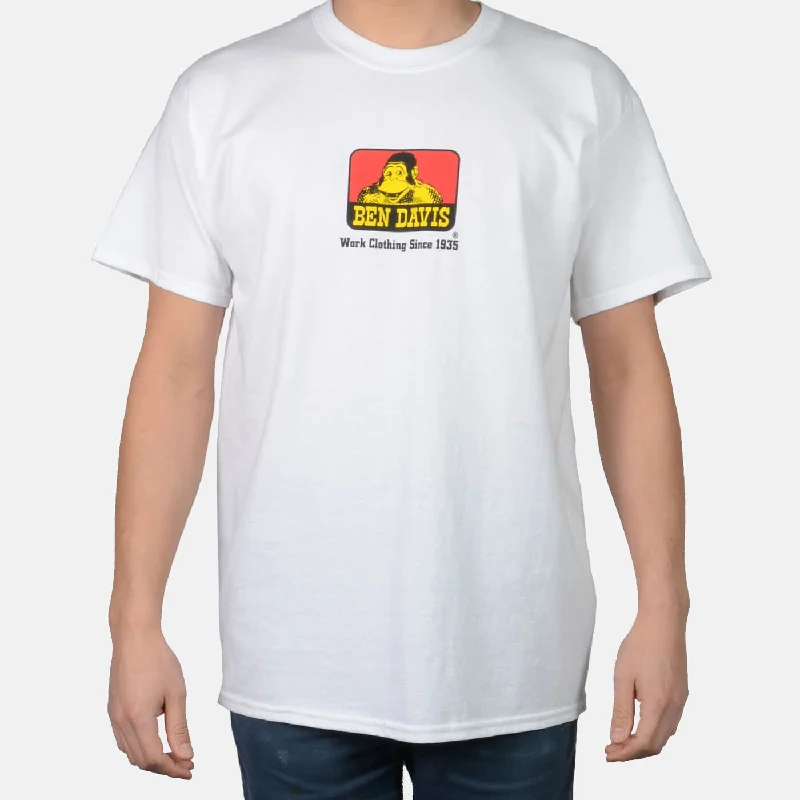 Men's Shearling - Lined Collar Casual Shirts in Brown for a Rustic and Warm AppealBen Davis Men's Classic Logo Short Sleeve T-Shirt_White