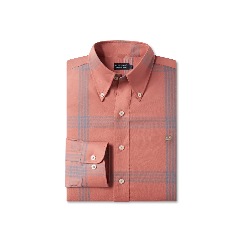 Men's Sustainable Recycled Material Casual Shirts for Eco - Conscious ConsumersTrussville Windowpane Dress Shirt