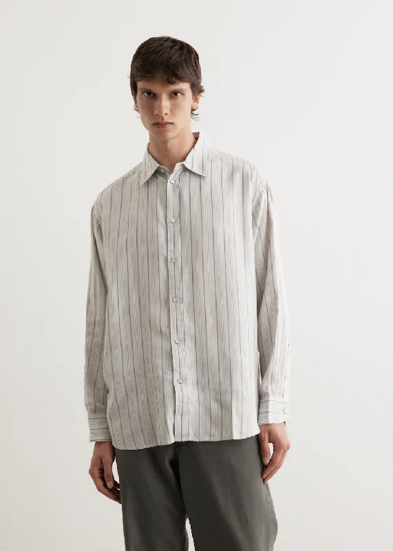 Men's two - tone stripe polo shirts with a preppy styleMatthew Stripe Long Sleeve Shirt