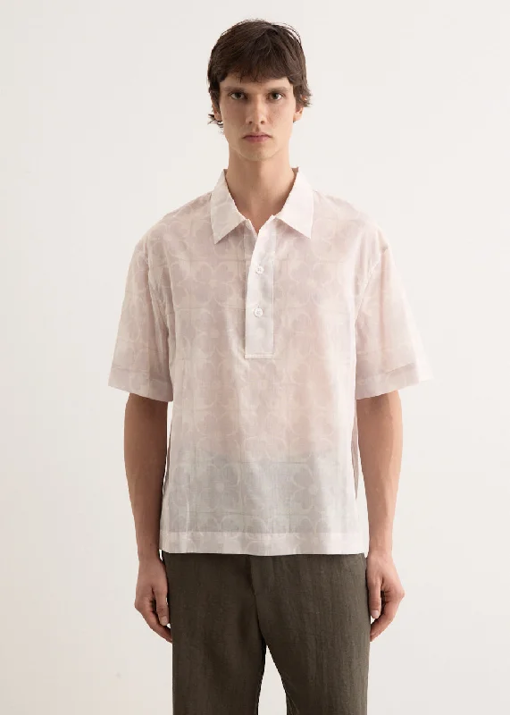 Men's ribbed cuffs and hem polo shirts for a textured lookSheer Floral Shirt