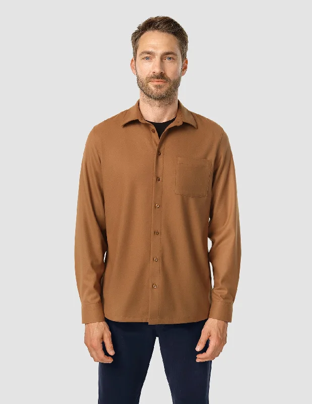 Men's Embroidered Detail Casual Shirts in Beige for a Touch of EleganceCasual Shirt Camel