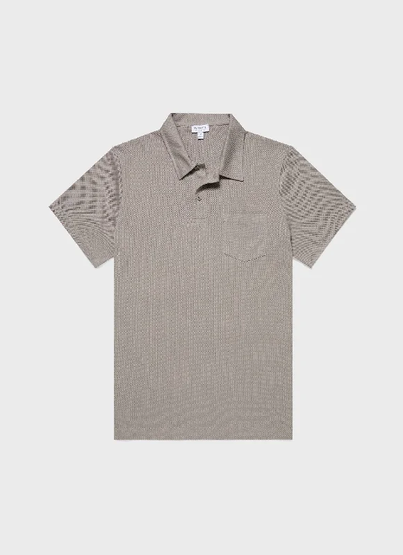 Men's high - collar polo shirts with a modern twistMen's Riviera Polo Shirt in Pewter