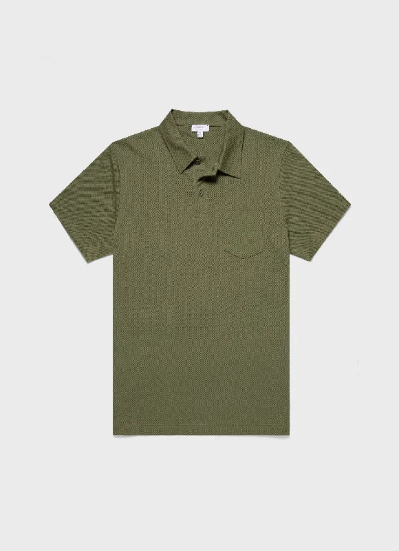 Men's lightweight performance polo shirts for tennis matchesMen's Riviera Polo Shirt in Moss Green
