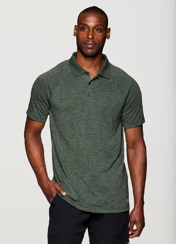 Men's Stretch - Fabric Casual Shirts in Navy Blue for a Comfortable and Flexible FitStay On Course Heathered Polo