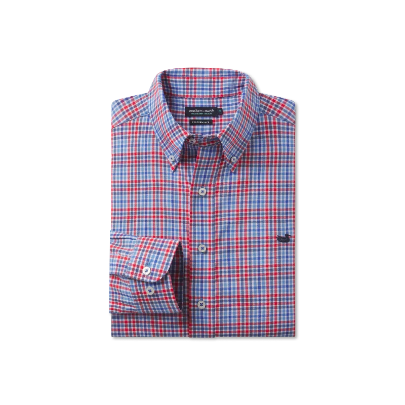 Men's Wrinkle - Resistant Polyester Blend Casual Shirts for Easy Travel and MaintenanceBlount Performance Dress Shirt