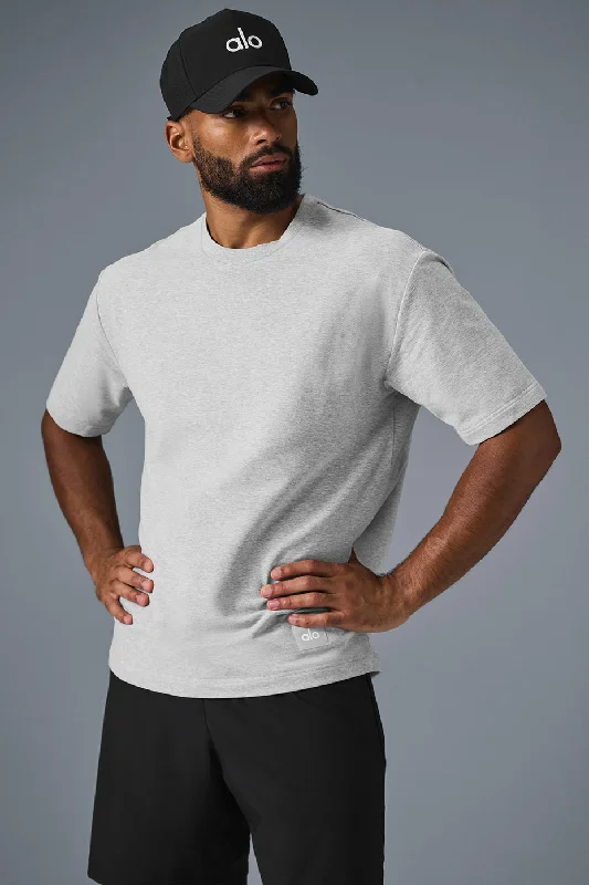 Men's Slim - Fit Printed Floral Casual Shirts in Pastel Colors for a Spring - Inspired VibeDouble Take Short Sleeve - Athletic Heather Grey
