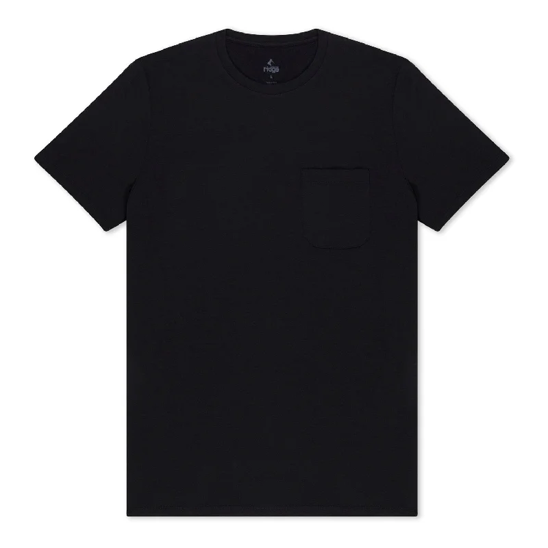 Men's Thermal - Lined Casual Shirts in Black for Added Warmth in Cold WeatherMen's Journey Merino Wool Pocket Tee