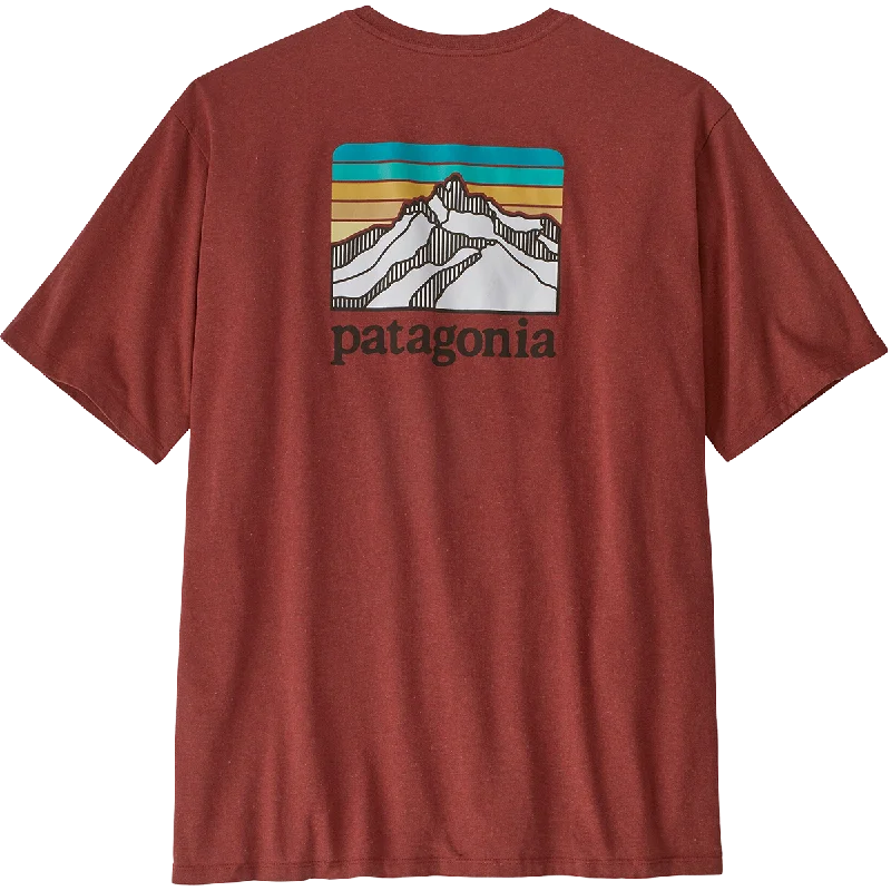 Men's Wrinkle - Resistant Polyester Blend Casual Shirts for Easy Travel and MaintenanceMen's Line Logo Ridge Pocket Responsibili-Tee