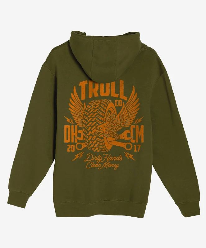 Men's Shearling - Lined Collar Casual Shirts in Brown for a Rustic and Warm AppealTroll Co. Men's Winged Roller Graphic Hoodie