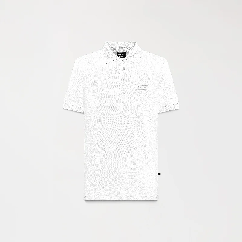 Men's luxury cashmere blend polo shirts in solid colorsGORDON POLO MEN WHITE