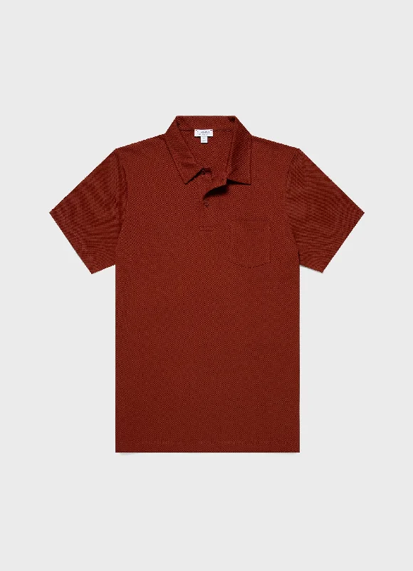 Men's plus size golf polo shirts in moisture wicking fabricMen's Riviera Polo Shirt in Dark Clay