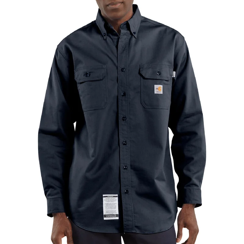 Men's Long - Line Oversized Casual Shirts in Dark Gray for a Relaxed and Modern LookCarhartt Men's Flame Resistant Classic Twill Work Shirt
