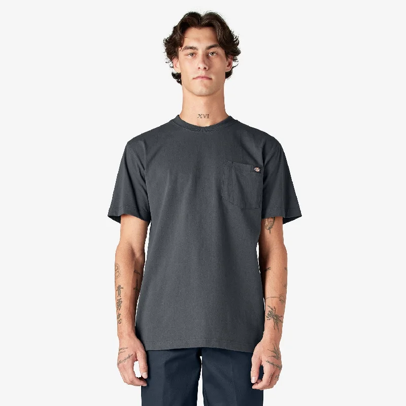 Men's Long - Line Oversized Casual Shirts in Dark Gray for a Relaxed and Modern LookDickies Men's Heavyweight Short Sleeve Pocket T-Shirt_Charcoal