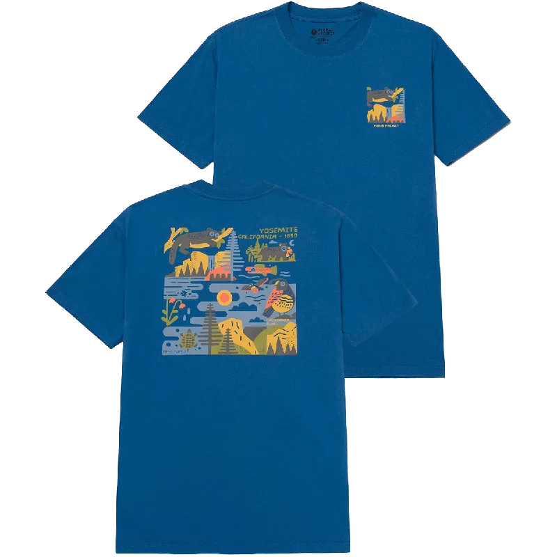 Men's Linen Blend Casual Shirts with Roll - Up Sleeves for a Summer Beach LookYosemite 1890s Tee