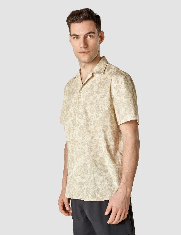 Men's Moisture - Wicking Performance Fabric Casual Shirts for Outdoor ActivitiesBowling Short Sleeve Shirt Palm Springs