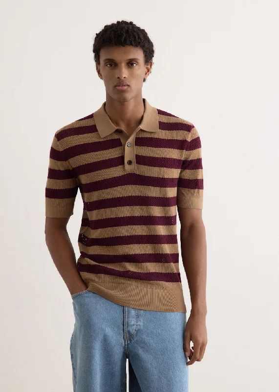 Men's lightweight performance polo shirts for tennis matchesMercy Stripe Polo