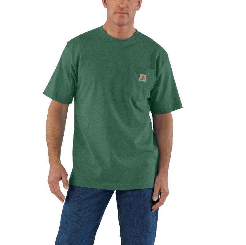 Men's Retro - Style Hawaiian Print Casual Shirts in Bold Patterns for a Tropical VacationCarhartt Men's Short Sleeve Pocket T-Shirt_Frosted Balsam Heather