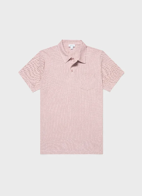Men's jacquard woven polo shirts with intricate designsMen's Riviera Polo Shirt in Pale Pink