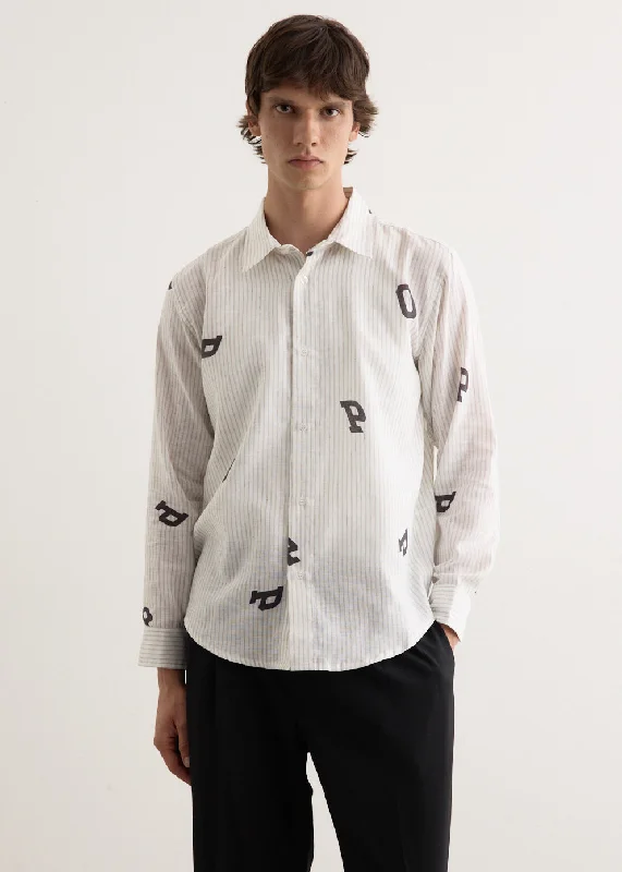 Men's vintage - inspired retro polo shirts with unique patternsLetters Striped Pop Shirt