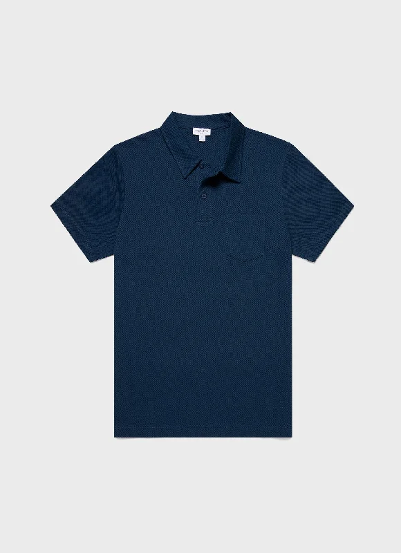Men's luxury cashmere blend polo shirts in solid colorsMen's Riviera Polo Shirt in Naval Blue