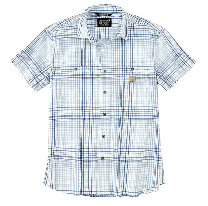 Men's Graphic - Printed Casual Shirts with Pop - Culture References for a Fun and Stylish LookCarhartt Men's Rugged Flex Lightweight Button-Down Short Sleeve Plaid Shirt