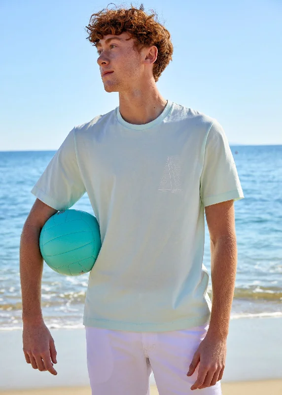 Men's quick - dry polo shirts for water sports activitiesCEDRIC - Tee With Boat Motif for Men | 100% Pima Cotton (ALOE VERA)