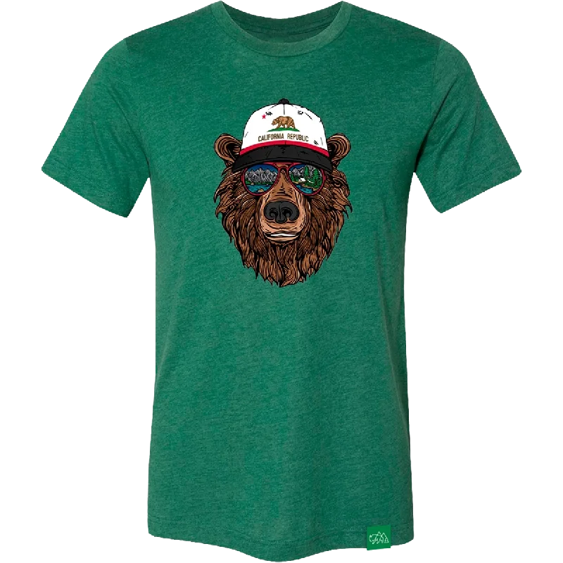 Men's Wrinkle - Resistant Polyester Blend Casual Shirts for Easy Travel and MaintenanceMen's Miami Vice CA Bear Tee
