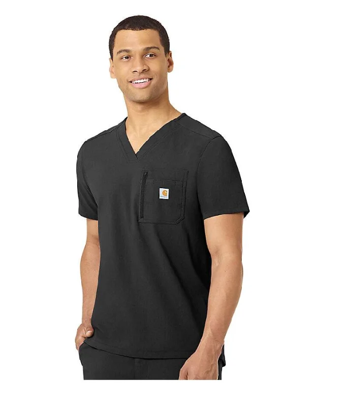 Plus Size Men's Striped Chambray Casual Shirts with a Spread Collar for a Preppy AppearanceCarhartt Men's Rugged Flex® Modern-Fit Tuck-In Scrub Top