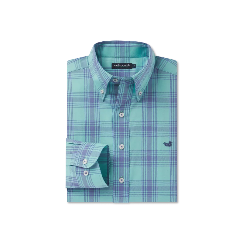 Men's Retro - Style Hawaiian Print Casual Shirts in Bold Patterns for a Tropical VacationTupelo Windowpane Dress Shirt
