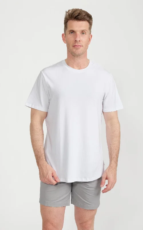 Men's Graphic - Printed Casual Shirts with Pop - Culture References for a Fun and Stylish LookMen's Pima Split-Hem Tee in White