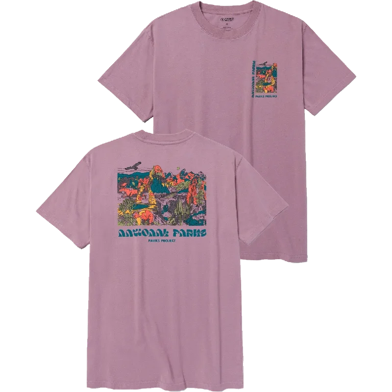 Men's Graphic - Printed Casual Shirts with Pop - Culture References for a Fun and Stylish LookNational Parks Collage Tee
