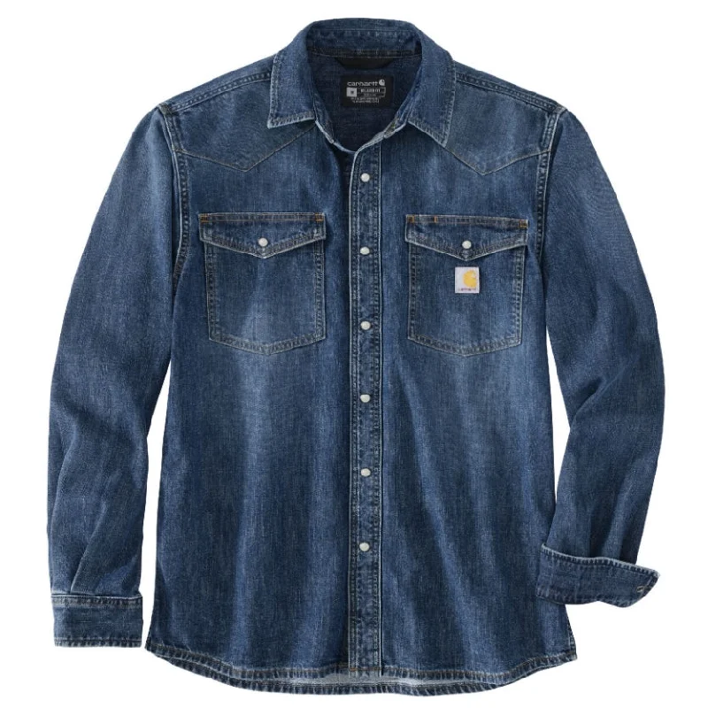 Men's Graphic - Printed Casual Shirts with Pop - Culture References for a Fun and Stylish LookCarhartt Men's Montana Relaxed Fit Midweight Button-Down Denim Work Shirt