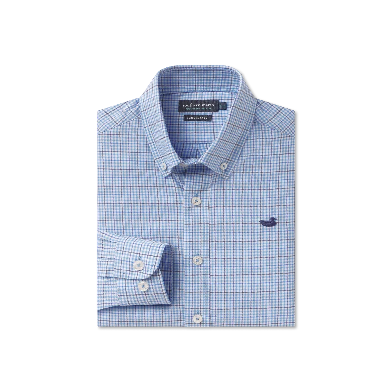 Men's Retro - Style Hawaiian Print Casual Shirts in Bold Patterns for a Tropical VacationYouth Dyer Performance Gingham Dress Shirt