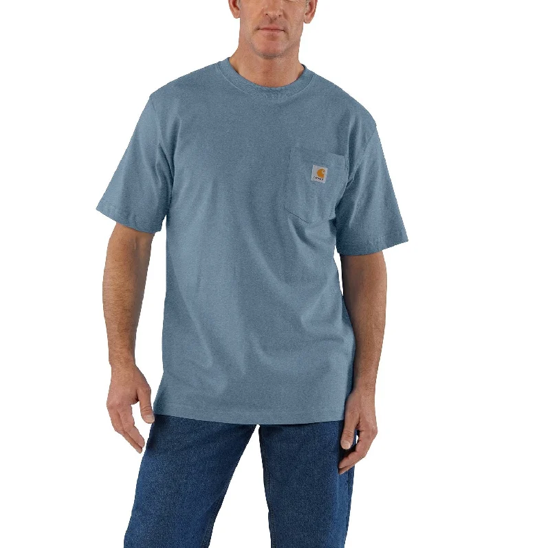 Men's Shearling - Lined Collar Casual Shirts in Brown for a Rustic and Warm AppealCarhartt Men's Short Sleeve Pocket T-Shirt_Thundercloud Heather