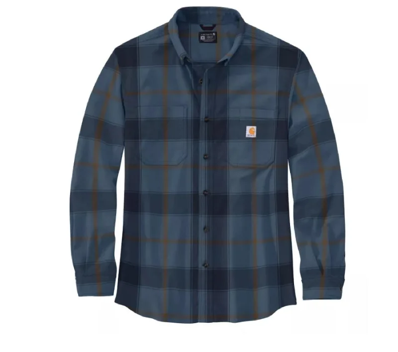 Men's Shearling - Lined Collar Casual Shirts in Brown for a Rustic and Warm AppealCarhartt Men's Rugged Flex Relaxed Fit Button-Down Long Sleeve Plaid Shirt