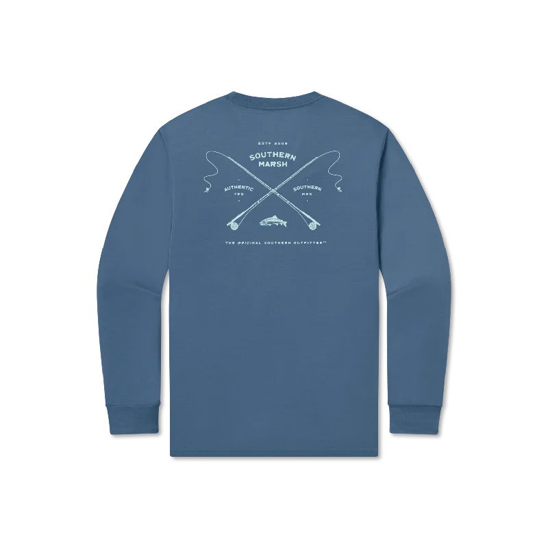 Men's Retro - Style Hawaiian Print Casual Shirts in Bold Patterns for a Tropical VacationFieldTec™ Comfort Tee - Trademark Fly - Long Sleeve