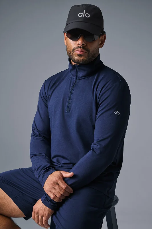 Men's Thermal - Lined Casual Shirts in Black for Added Warmth in Cold WeatherConquer 1/4 Zip Reform Long Sleeve - Navy