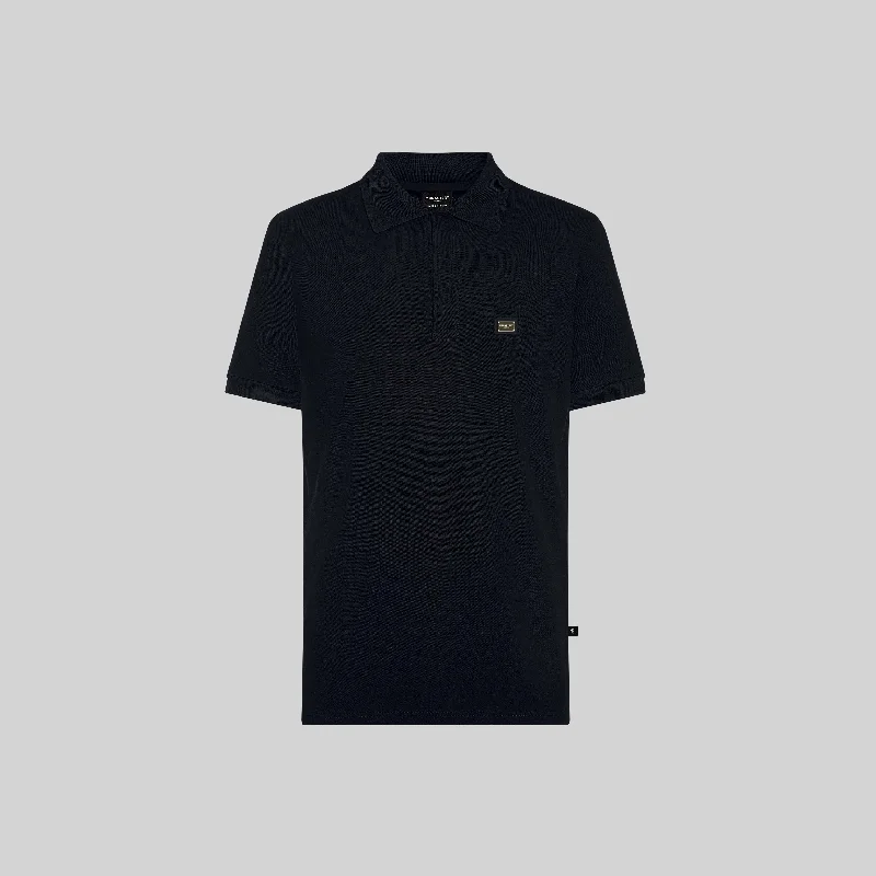 Men's luxury cashmere blend polo shirts in solid colorsAVUS POLO BOX BLACK