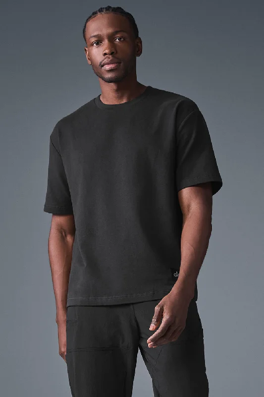 Men's Linen Blend Casual Shirts with Roll - Up Sleeves for a Summer Beach LookDouble Take Short Sleeve - Black