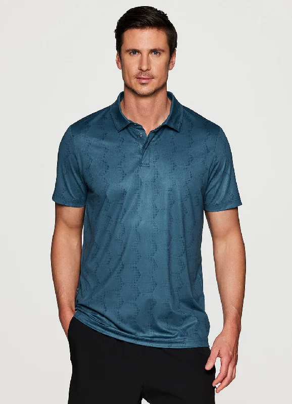 Men's Slim - Fit Printed Floral Casual Shirts in Pastel Colors for a Spring - Inspired VibeStay On Course Tonal Polo