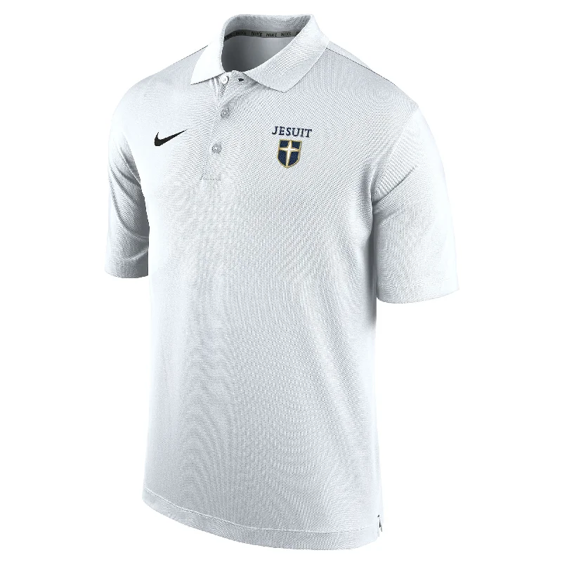 Men's budget - friendly basic polo shirts in multiple colorsNike White Varsity Polo