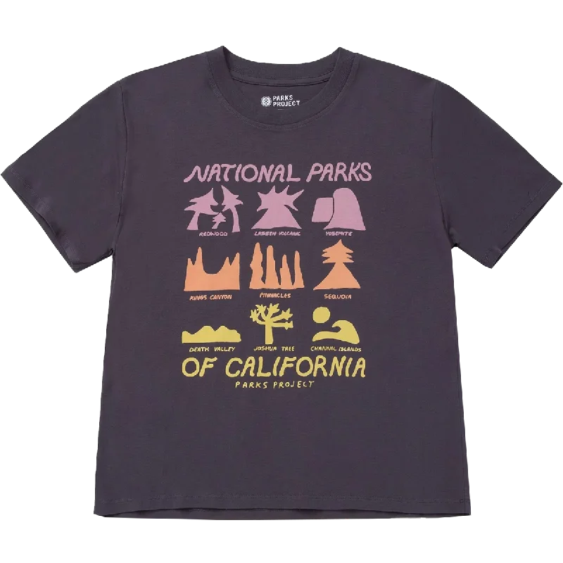 Men's Wrinkle - Resistant Polyester Blend Casual Shirts for Easy Travel and MaintenanceWomen's California Icons Boxy Tee