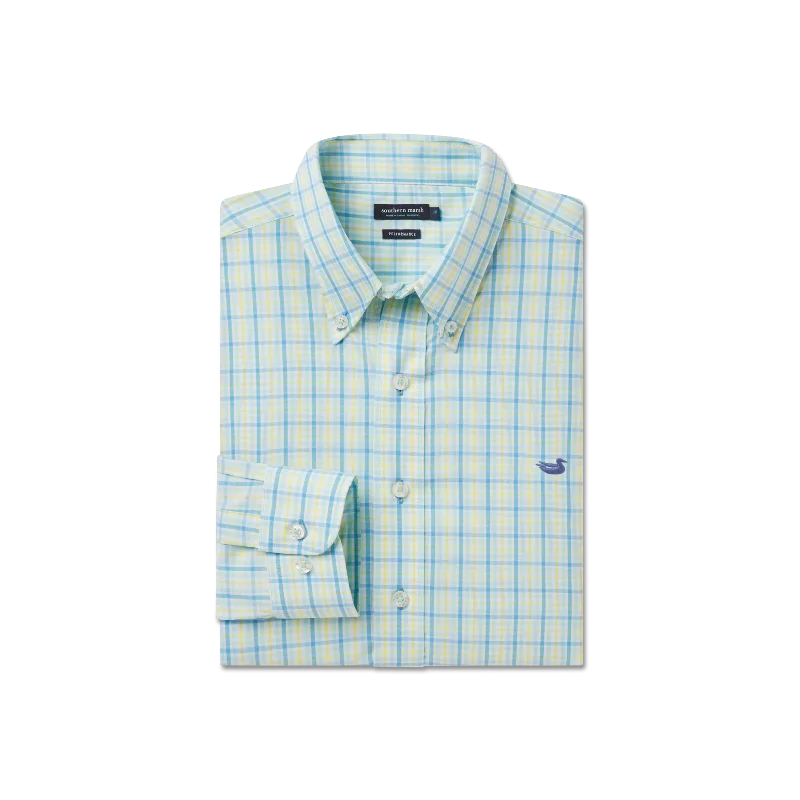 Men's Two - Tone Contrast Panel Casual Shirts in White and Navy for a Stylish and Eye - Catching DesignGonzales Performance Dress Shirt