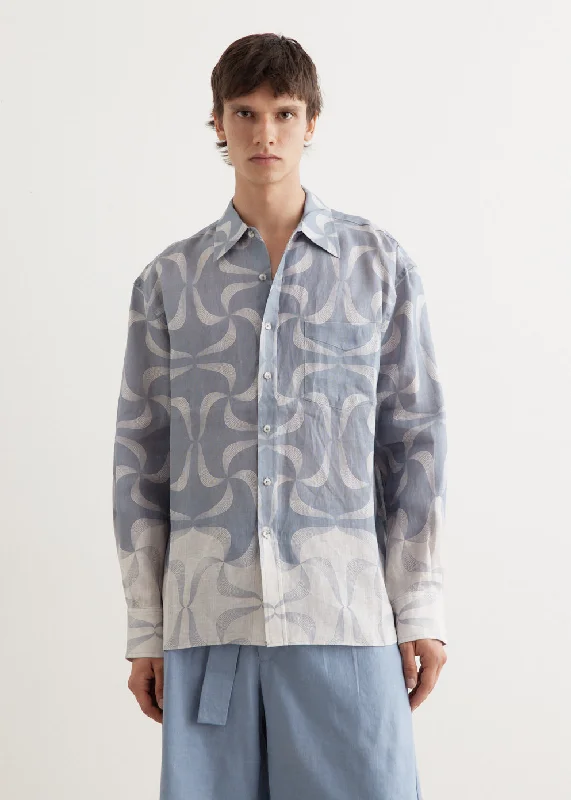 Men's button - down spread collar polo shirts for business casualMantra Relaxed Linen Shirt