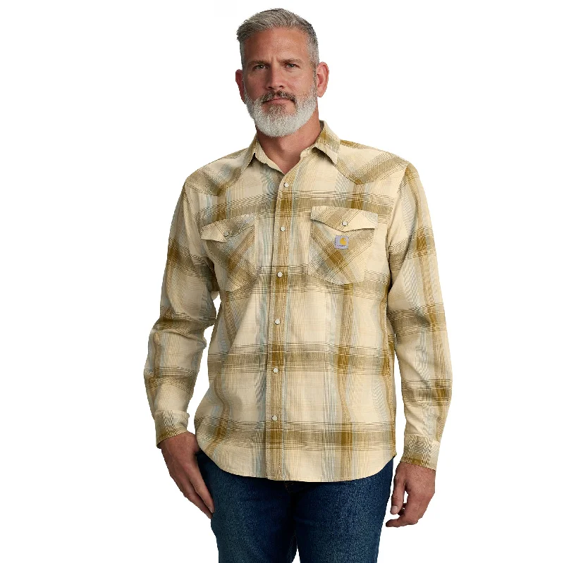 Men's Button - Down Oxford Casual Shirts in Crisp White for a Classic and Versatile StyleCarhartt Men's Montana Rugged Flex™ Lightweight Long Sleeve Work Shirt