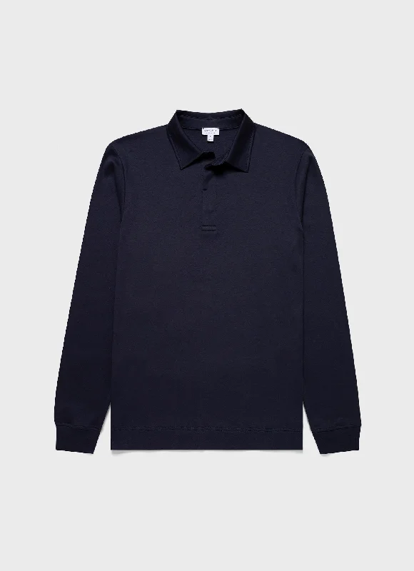 Men's high - collar polo shirts with a modern twistMen's Heavyweight Rugby Polo Shirt in Navy