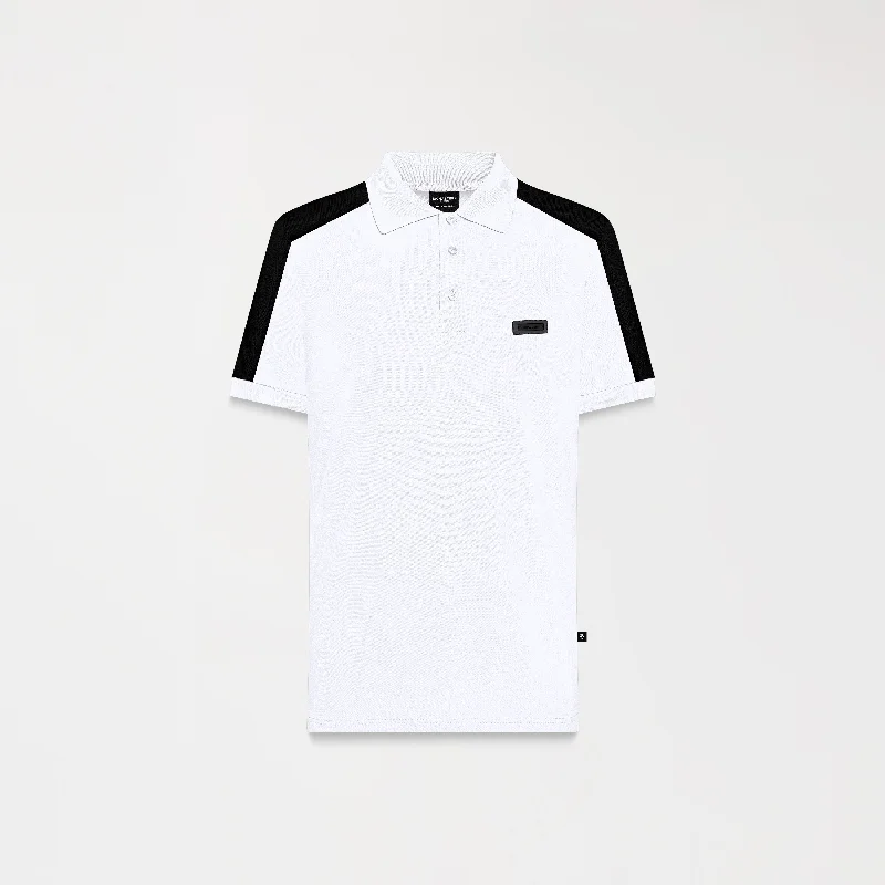 Men's long sleeve classic fit polo shirts with embroidered logosBUNDOR POLO MEN WHITE