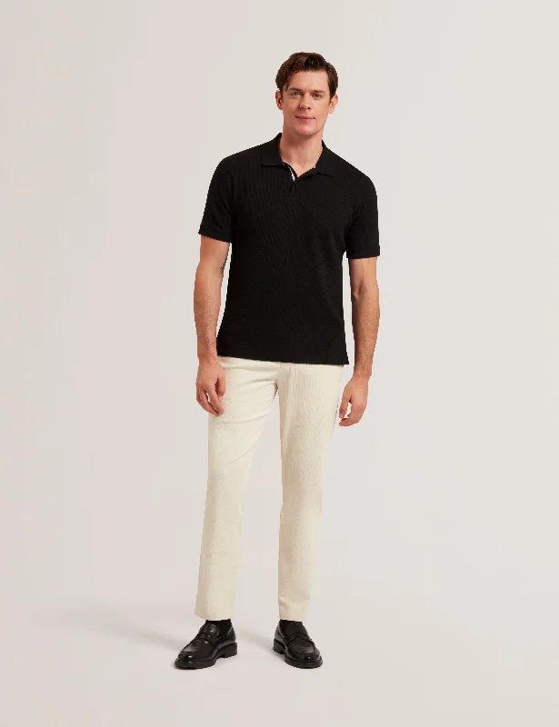 Men's reversible polo shirts with two different looksRedman Short Sleeve Regular Textured Polo Black