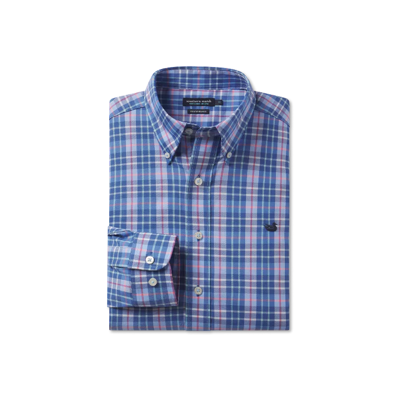Men's Embroidered Detail Casual Shirts in Beige for a Touch of EleganceBluefish Performance Plaid Dress Shirt