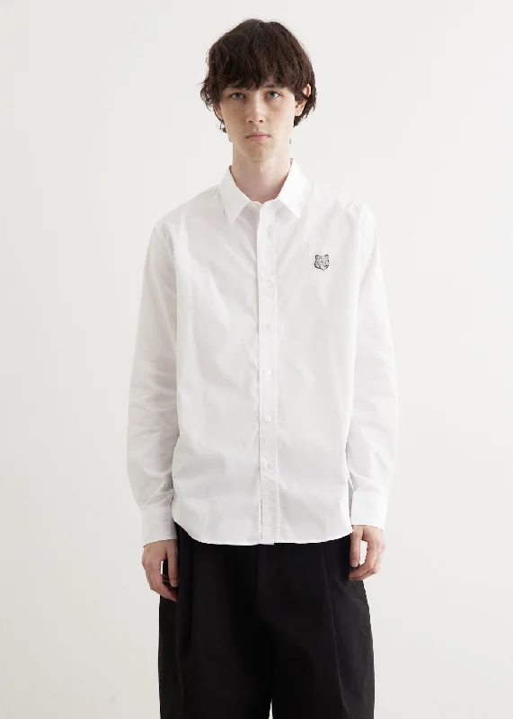 Men's luxury cashmere blend polo shirts in solid colorsBold Fox Head Casual Shirt